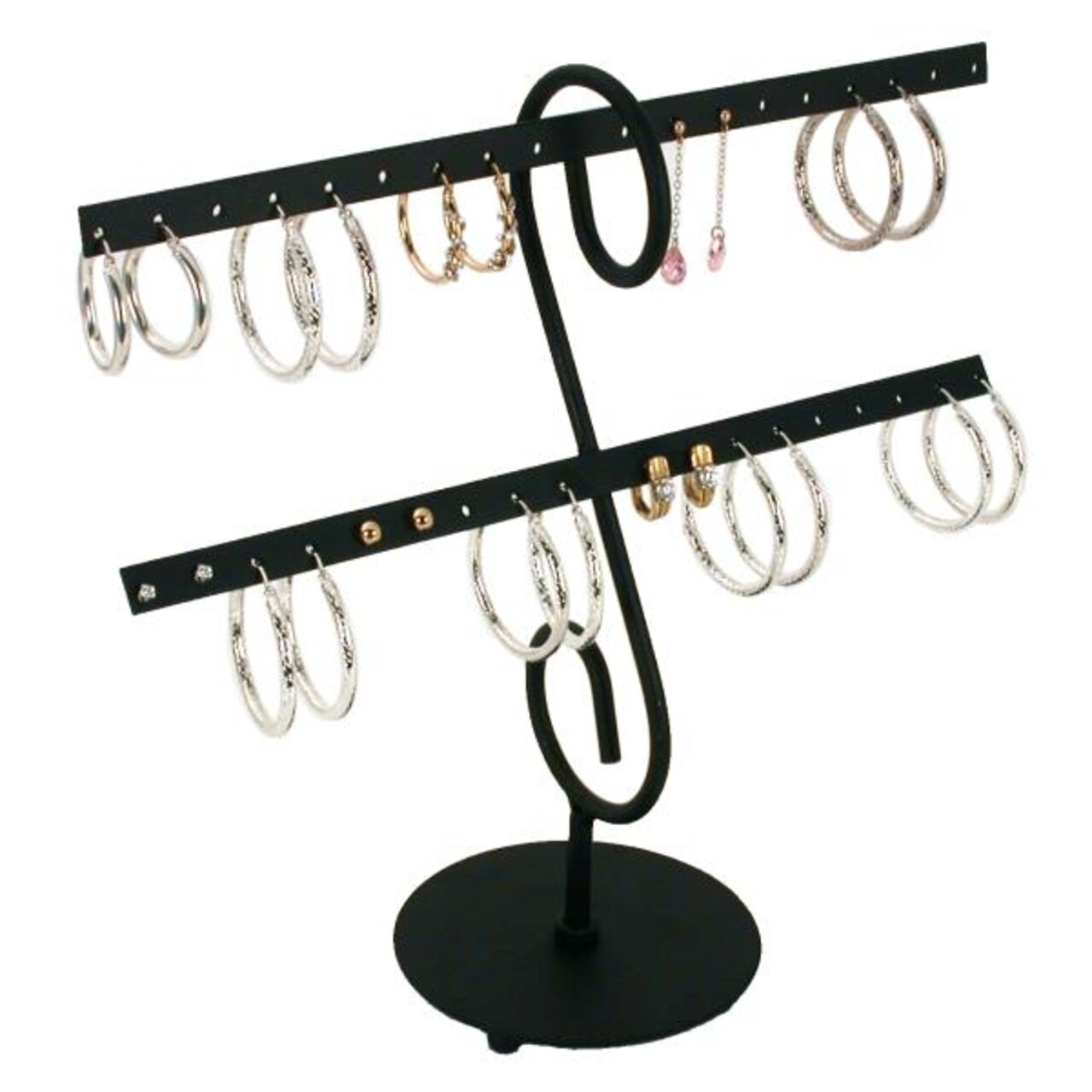 Black Wire 16 Pair Earring Display Showcase Countertop Stand Kit 6 Pcs